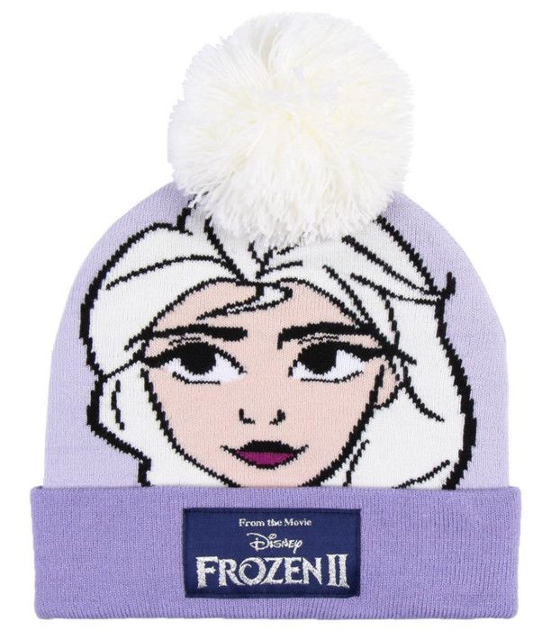 Șapcă de iarnă pentru copii cu pompon FROZEN Cerda