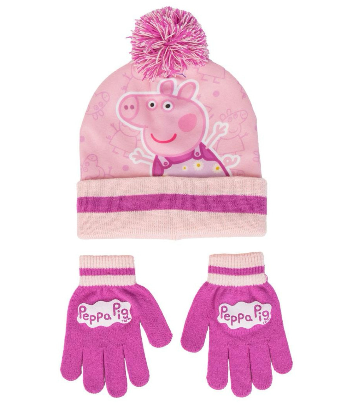 Șapcă de iarnă pentru copii cu mănuși PEPPA PIG Cerda