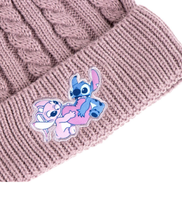 Șapcă tricotată pentru copii cu mănuși STITCH Cerda
