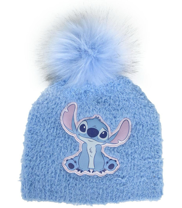 Șapcă de iarnă pentru copii cu pompon STITCH albastră Cerda