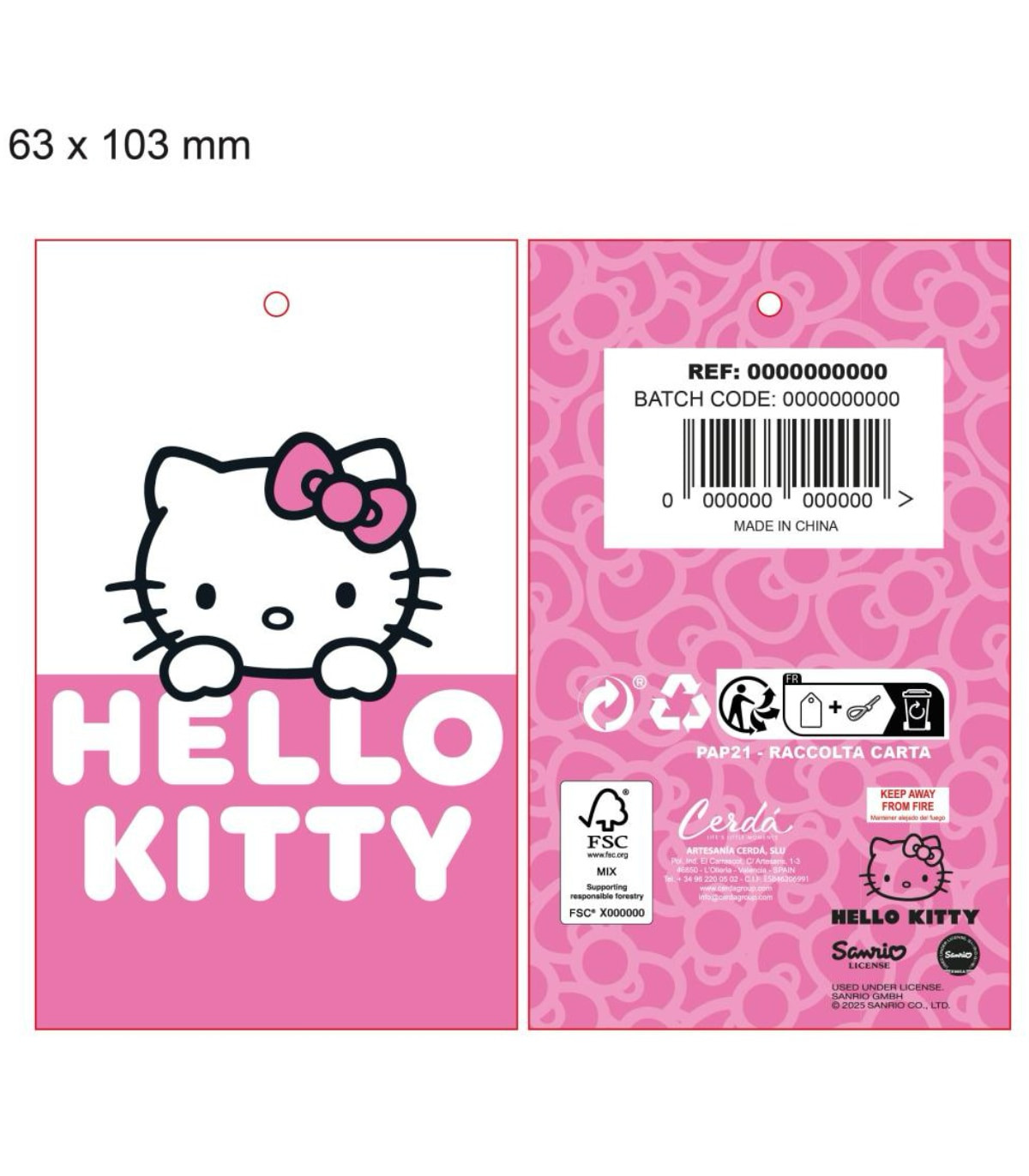 Șapcă de iarnă pentru copii HELLO KITTY albă cu fundiță roz Cerda