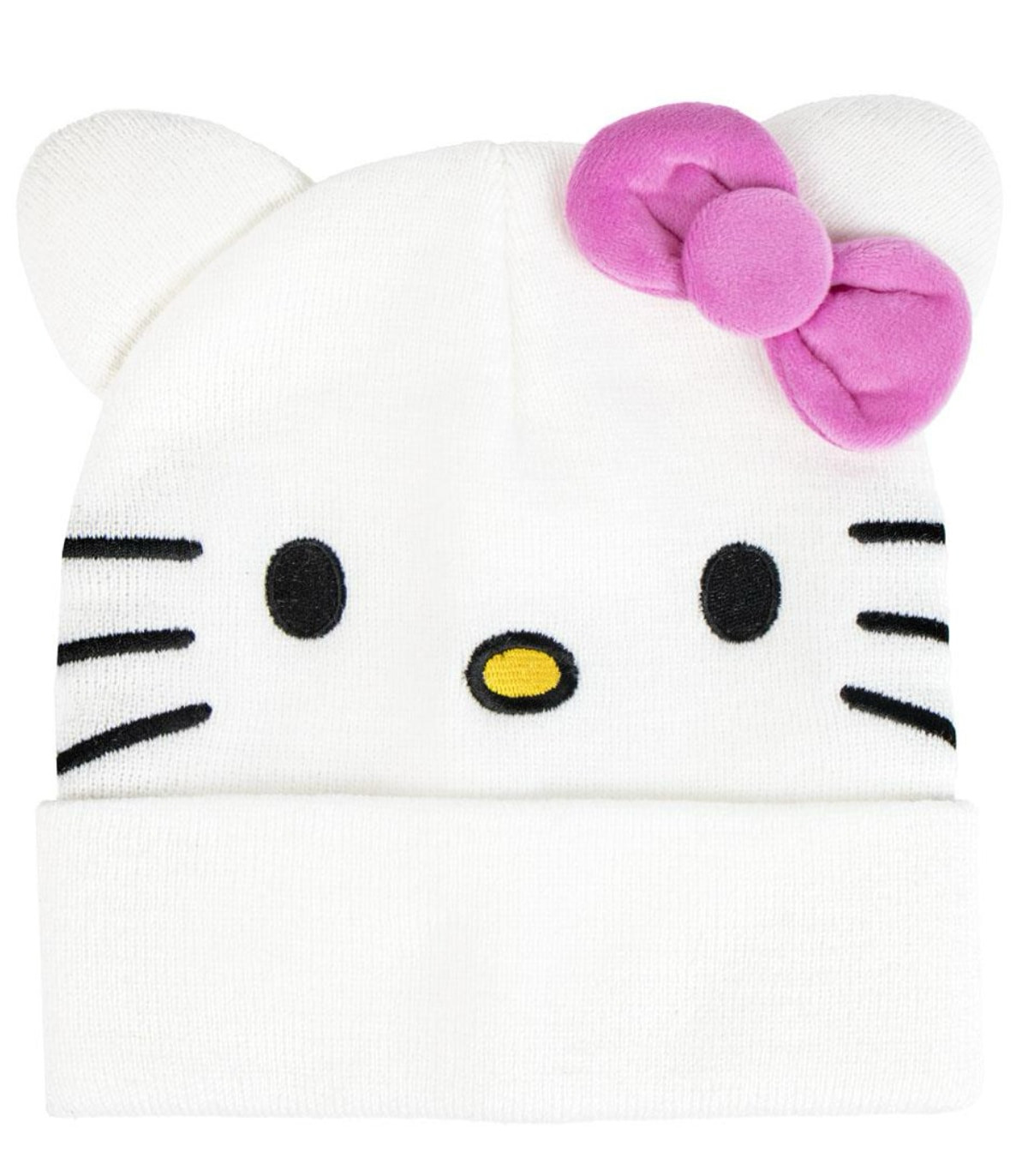Șapcă de iarnă pentru copii HELLO KITTY albă cu fundiță roz Cerda
