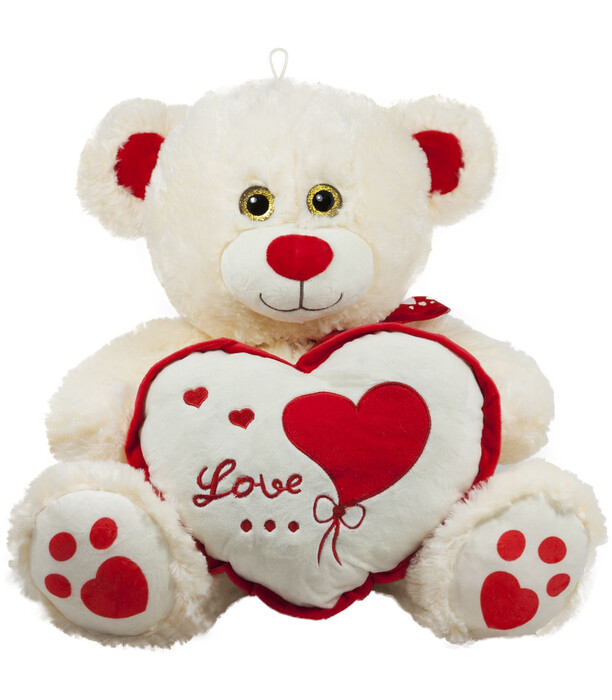 TEDDY BEAR WITH LOVE HEART 2 COLORS 45 cm - Medium