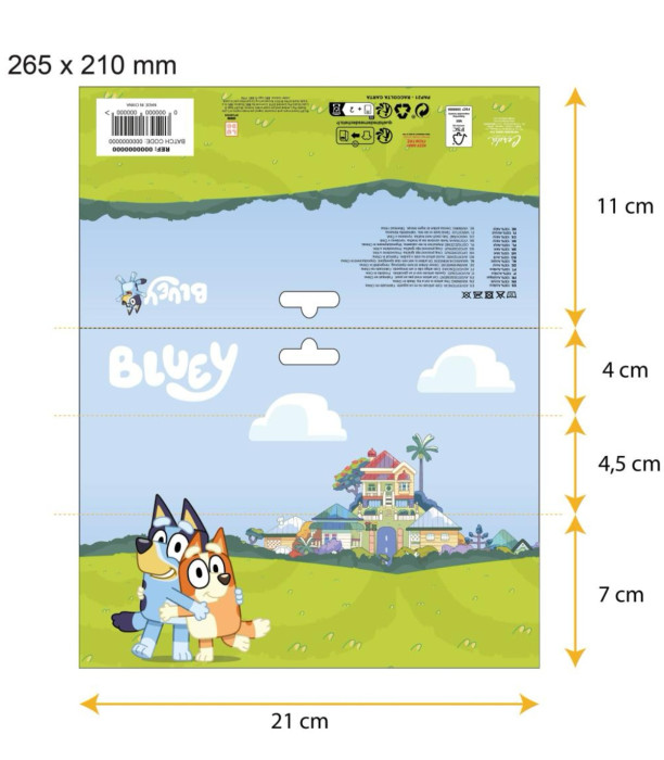 Șapcă pentru copii cu fular și mănuși BLUEY Cerda