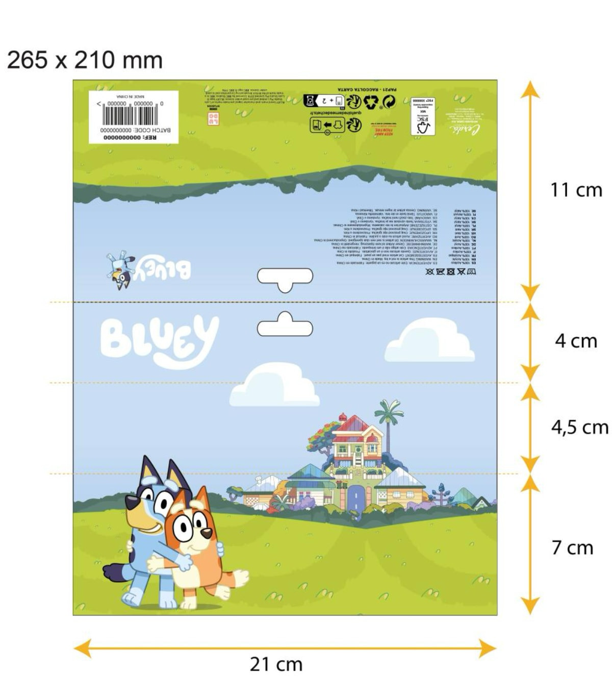 Șapcă pentru copii cu fular și mănuși BLUEY Cerda