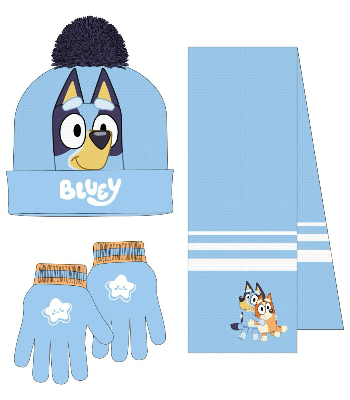 Șapcă pentru copii cu fular și mănuși BLUEY Cerda