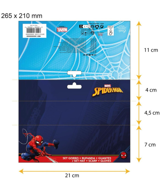 Șapcă pentru copii cu fular și mănuși SPIDERMAN Cerda