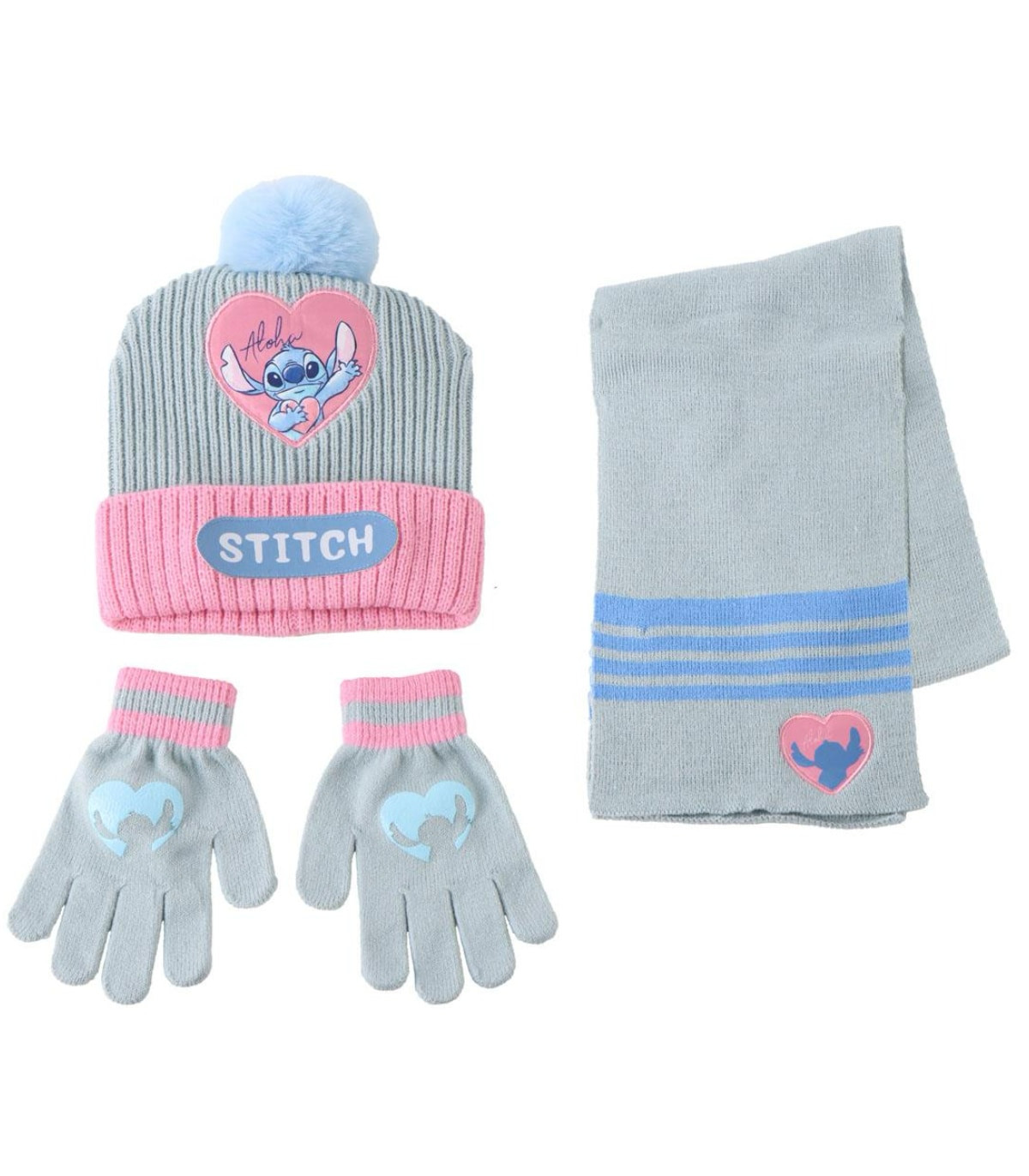Șapcă pentru copii cu fular și mănuși STITCH fetiță Cerda