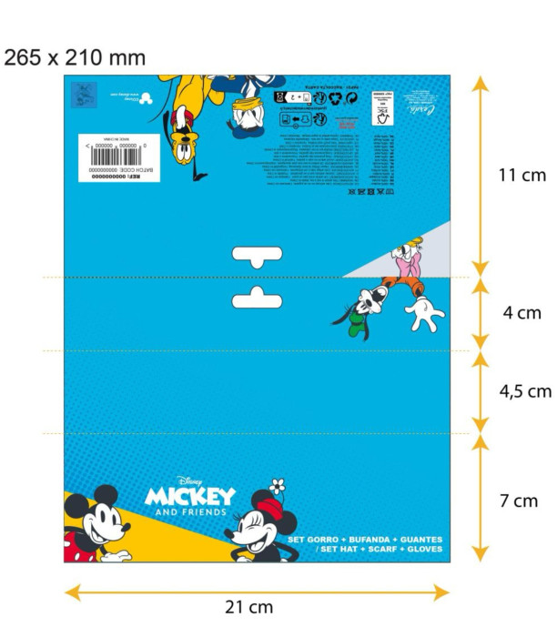 Șapcă pentru copii cu fular și mănuși MINNIE Cerda