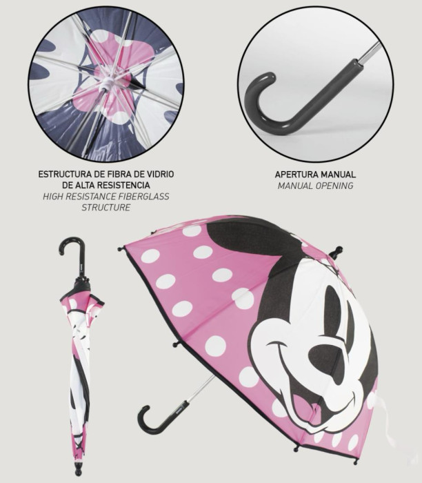 UMBRELĂ PENTRU COPII MECANICĂ DIN POLIESTER MINNIE Cerda