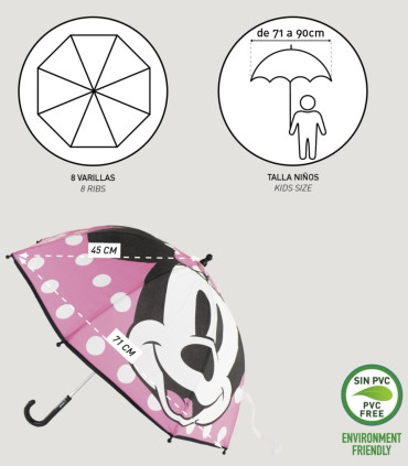 UMBRELĂ PENTRU COPII MECANICĂ DIN POLIESTER MINNIE Cerda