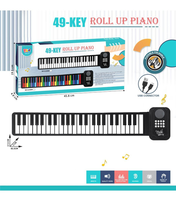 CHILDREN'S SILICONE PIANO 49 KEYS WITH USB Armtoys