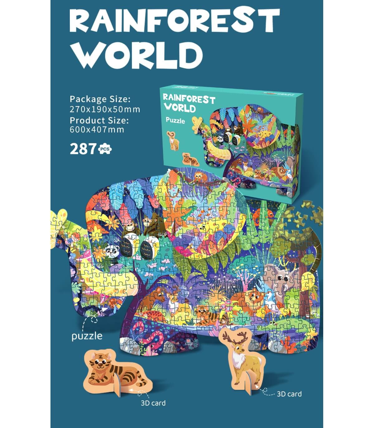 CHILDREN'S PUZZLE ELEPHANT 200 PIECES RAINFOREST Armtoys