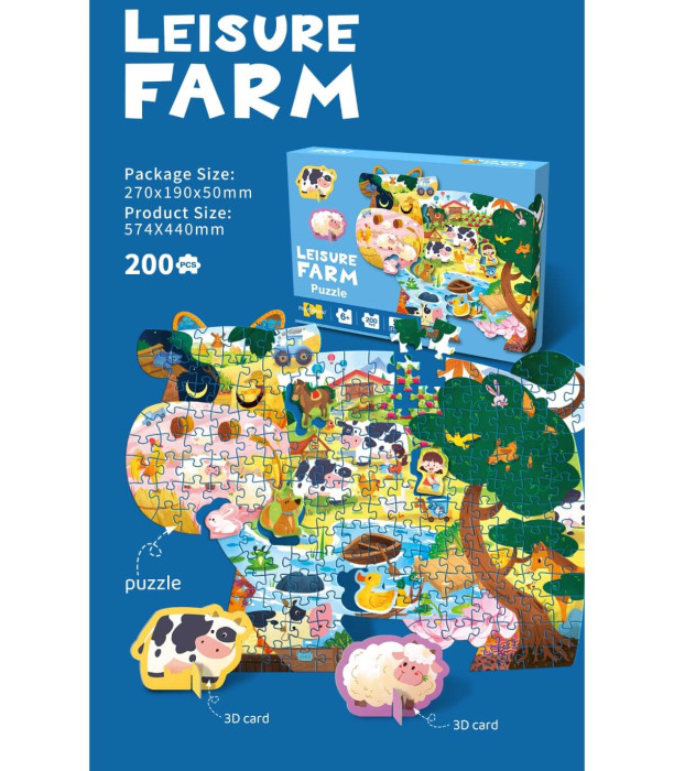 CHILDREN'S PUZZLE COW 200 PIECES FARM Armtoys