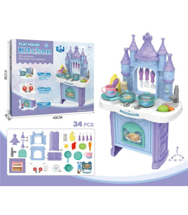 CUCINA MARE PENTRU COPII CASTEL CU APĂ 34 PIESE Armtoys