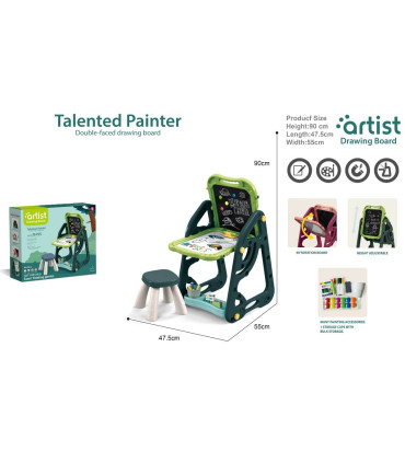 TABLOU MARE DE SCRIS PE STAND CU SCAUN ARTIST Armtoys