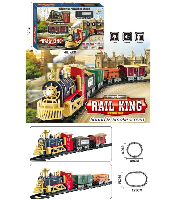 CHILDREN'S BIG SMOKING TRAIN RAIL KING Armtoys
