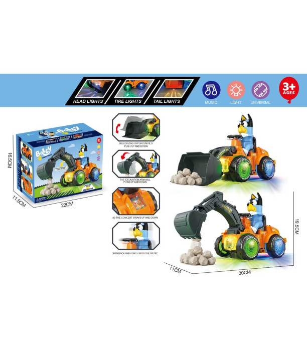 BATTERY-OPERATED KIDS' DIGGER BLUE Armtoys