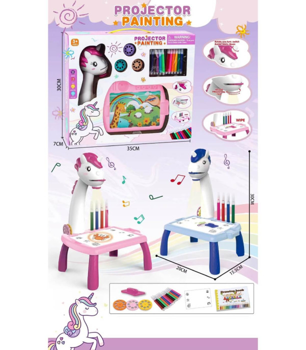 CHILDREN'S DRAWING TABLE WITH UNICORN PROJECTOR Armtoys