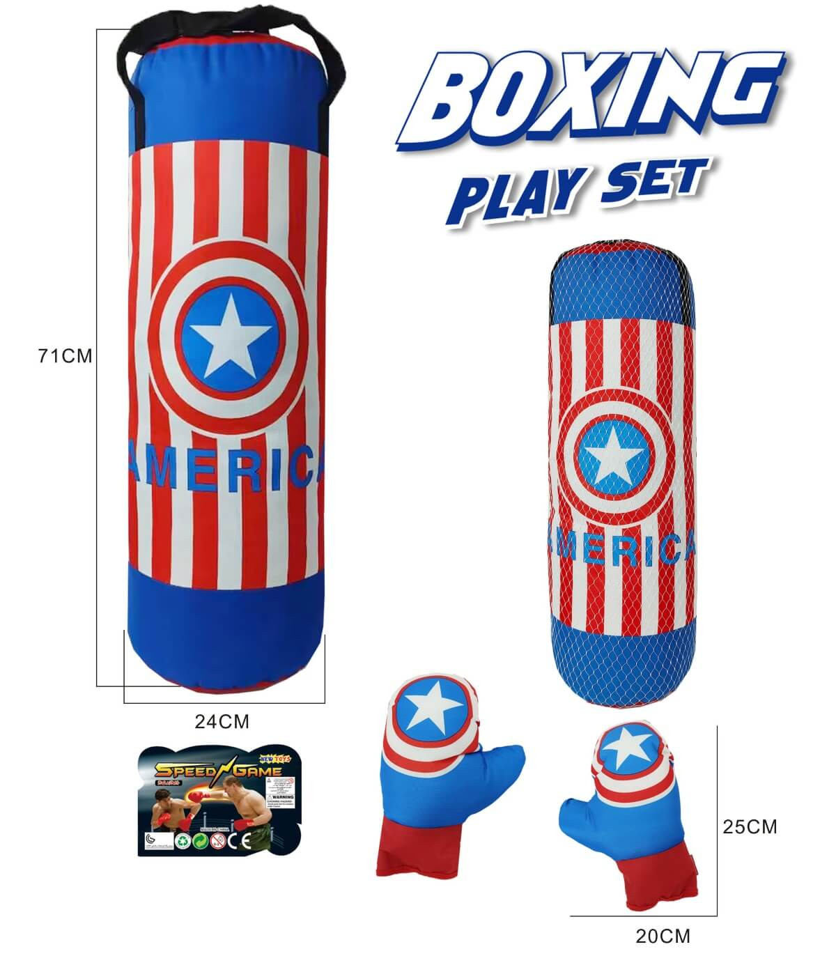 Rucsac mare de box pentru copii Captain America Armtoys