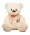 TEDDY BEAR WITH EMBROIDERED HEART 2 COLORS 40 CM