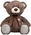 PLUSH TEDDY BEAR WITH BOW 40 CM BEIGE/BROWN