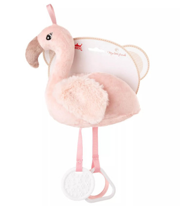 Jucărie de pluș pentru bebeluși flamingo 32 cm coral/roz Amek toys