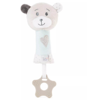 PLUSH BABY BEAR RATTLE 24 CM PINK/BLUE Amek toys