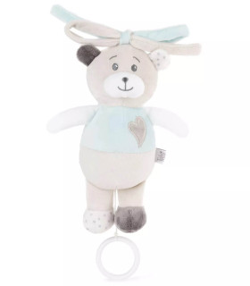 PLUSH BABY MUSIC BOX BEAR 21 CM BLUE/PINK Amek toys