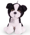 PLUSH DOG WITH MEDALLION 26 CM BLACK/BROWN