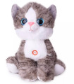PLUSH CAT 30 CM + SOUND GRAY/ORANGE
