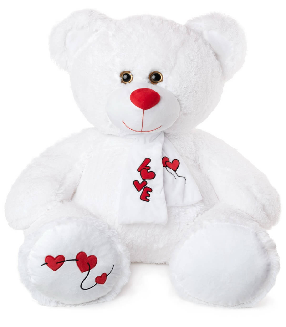 URSULEȚ DE PLUȘ CU FULAR LOVE 80 CM 2 CULORI Amek toys