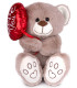 URSULEȚ DE PLUȘ CU BALON ÎN FORMĂ DE INIMĂ 20 CM ALB/GRI Amek toys