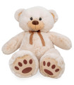 PLUSH TEDDY BEAR WITH BOW 80 CM CREAM