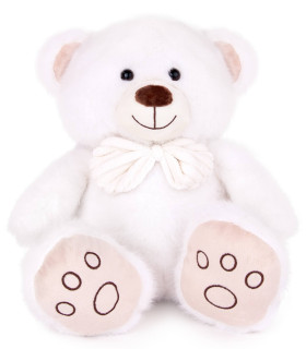 URSULEȚ DE PLUȘ CU PAPION 30 CM BEJ/ALB Amek toys