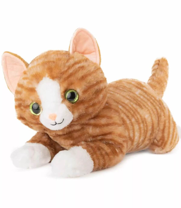 PLUSH LYING CAT WITH SOUND 50 CM ORANGE/GRAY Amek toys