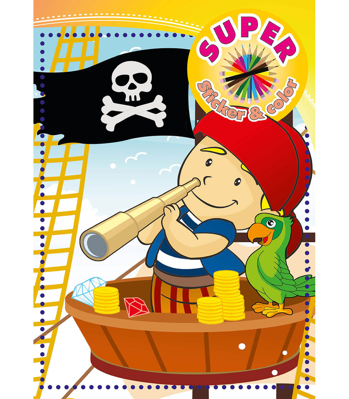 CARTE DE COLORAT SUPER STICKER & COLOR 32 PAGINI 6 TIPURI Boek Specials Nederland bv