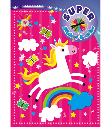 CARTE DE COLORAT SUPER STICKER & COLOR 32 PAGINI 6 TIPURI Boek Specials Nederland bv
