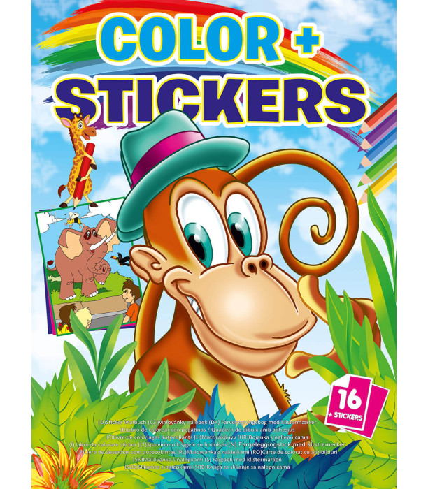 CARTE DE COLORAT COLOR + STICKERE 16 PAGINI 4 TIPURI Boek Specials Nederland bv