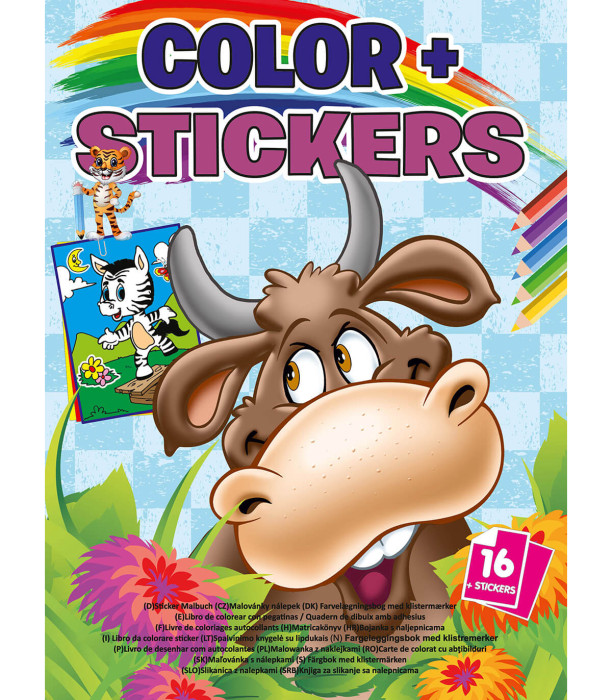 CARTE DE COLORAT COLOR + STICKERE 16 PAGINI 4 TIPURI Boek Specials Nederland bv