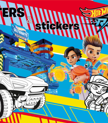 ALBUM CARTE DE COLORAT + STICKERE HOT WHEELS 32 PAGINI 2 TIPURI Boek Specials Nederland bv