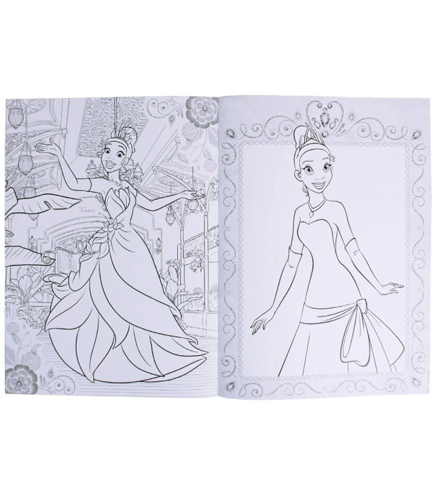 CARTE DE COLORAT DISNEY PRINCESS 24 PAGINI + 1000 PIETRICELE STRĂLUCITOARE 4 TIPURI Europrice