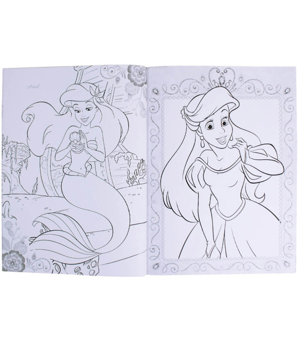 CARTE DE COLORAT DISNEY PRINCESS 24 PAGINI + 1000 PIETRICELE STRĂLUCITOARE 4 TIPURI Europrice