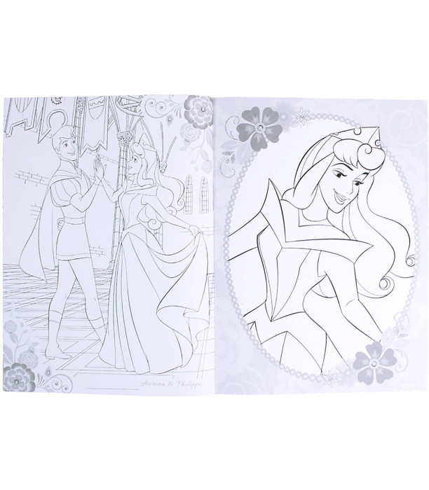 CARTE DE COLORAT DISNEY PRINCESS 24 PAGINI + 1000 PIETRICELE STRĂLUCITOARE 4 TIPURI Europrice