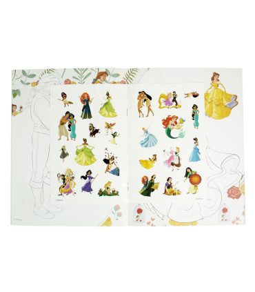 DISNEY PRINCESS COLORING BOOK 16 PAGES + 3 TYPES OF STICKERS Europrice