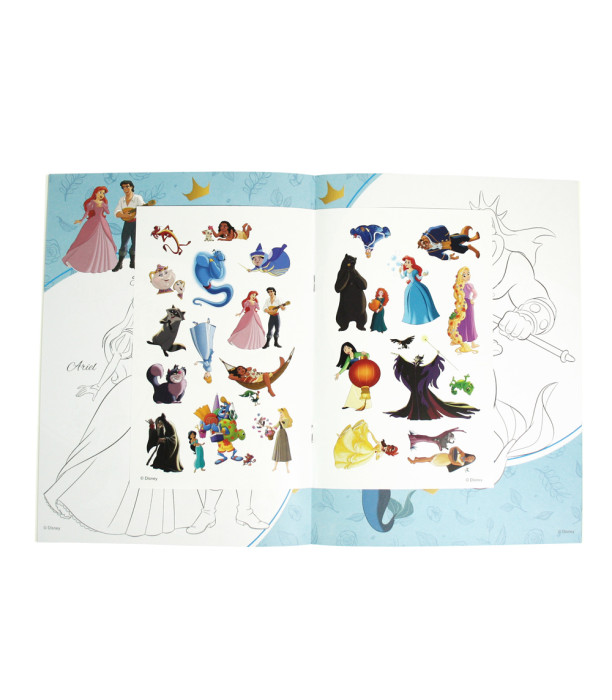CARTE DE COLORAT DISNEY PRINCESS 16 PAGINI + 3 TIPURI DE STICKERE Europrice