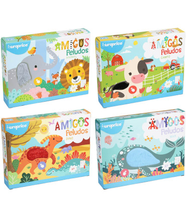 PUZZLE PENTRU COPII 4 ÎN 1 CU PIESE MARI + CARTE DE COLORAT 4 TIPURI Europrice