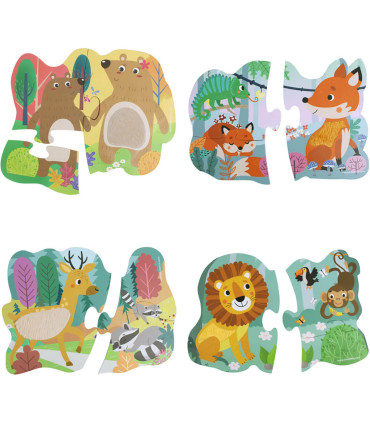 PUZZLE PENTRU COPII 4 ÎN 1 CU PIESE MARI + CARTE DE COLORAT 4 TIPURI Europrice
