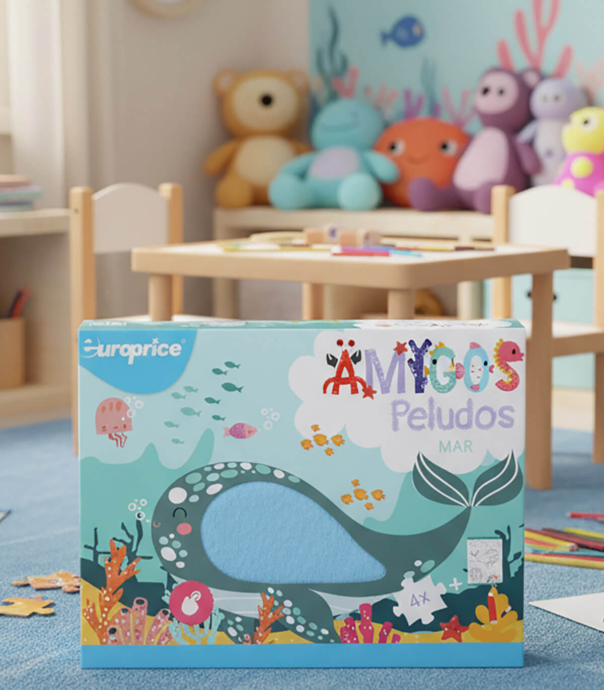 PUZZLE PENTRU COPII 4 ÎN 1 CU PIESE MARI + CARTE DE COLORAT 4 TIPURI Europrice