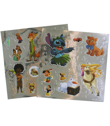 DISNEY COLORING BOOK 24 PAGES + 45 METALLIC STICKERS 3 TYPES Europrice